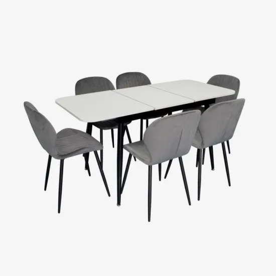 Set de sufragerie Eva DT 531R B + 6 YTC-064B BLU-14 (Dark grey)
