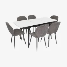 Set de sufragerie Eva DT 531R B + 6 YTC-064B UF885-15 (Dark grey)