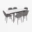 Set de sufragerie Eva DT 531R B + 6 YTC-064B UF885-15 (Dark grey)