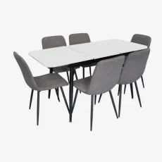 Set de sufragerie Eva DT 531R B + 6 YTC-078B BJORN-13 (Grey)