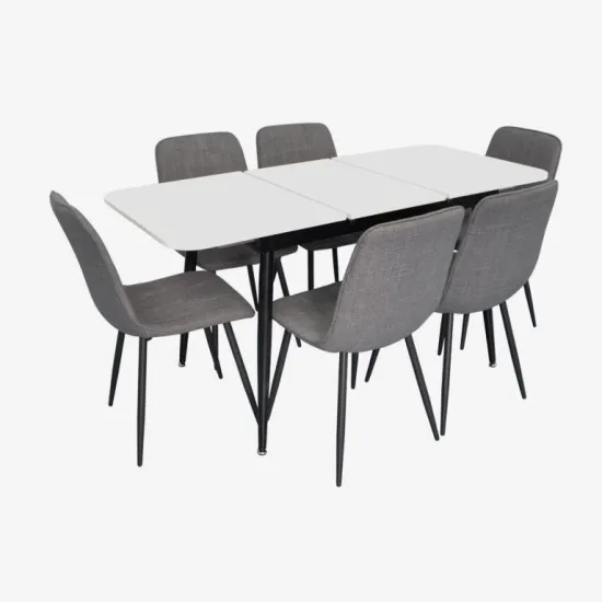 Set de sufragerie Eva DT 531R B + 6 YTC-078B BJORN-13 (Grey)