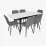 Set de sufragerie Eva DT 531R B + 6 YTC-078B BJORN-13 (Grey)