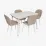 Set de sufragerie Eva DT 531R Wh + 4 YTC-064Wh BJORN-24 (Light beige)