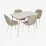 Set de sufragerie Eva DT 531R Wh + 4 YTC-064Wh UF910-01 (Light beige)