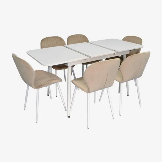 Set de sufragerie Eva DT 531R Wh + 6 YTC-064Wh UF910-01 (Light beige)
