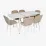 Set de sufragerie Eva DT 531R Wh + 6 YTC-064Wh UF910-01 (Light beige)