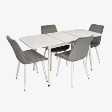 Set de sufragerie Eva DT 531R Wh + 4 YTC-055Wh BLU-13 (Light grey)