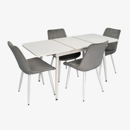 Set de sufragerie Eva DT 531R Wh + 4 YTC-055Wh BLU-13 (Light grey)