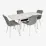 Set de sufragerie Eva DT 531R Wh + 4 YTC-055Wh BLU-13 (Light grey)