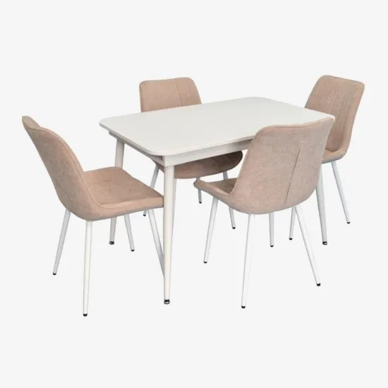 Set de sufragerie Eva DT 531R Wh + 4 YTC-055Wh UF885-03 (Light beige)