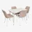 Set de sufragerie Eva DT 531R Wh + 4 YTC-055Wh UF885-03 (Light beige)