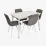 Set de sufragerie Eva DT 531R Wh + 4 YTC-078Wh UF885-14 (Grey)