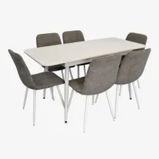 Set de sufragerie Eva DT 531R Wh + 6 YTC-078Wh UF885-14 (Grey)