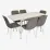 Set de sufragerie Eva DT 531R Wh + 6 YTC-078Wh UF885-14 (Grey)