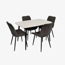 Set de sufragerie Eva DT 532R B + 4 YTC-055B UF885-15 (Dark grey)