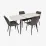Set de sufragerie Eva DT 532R B + 4 YTC-055B UF885-15 (Dark grey)