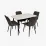 Set de sufragerie Eva DT 532R B + 4 YTC-055B UF885-15 (Dark grey)