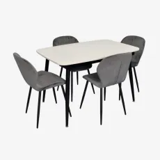 Set de sufragerie Eva DT 532R B + 4 YTC-064B BLU-14 (Dark grey)