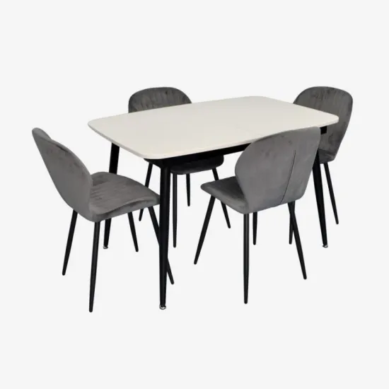 Set de sufragerie Eva DT 532R B + 4 YTC-064B BLU-14 (Dark grey)