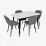Set de sufragerie Eva DT 532R B + 4 YTC-064B BLU-14 (Dark grey)