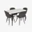Set de sufragerie Eva DT 532R B + 4 YTC-064B UF885-15 (Dark grey)