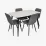 Set de sufragerie Eva DT 532R B + 4 YTC-078B BJORN-13 (Grey)