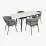 Set de sufragerie Eva DT 532R B + 4 YTC-097B UF BLU-14 (Dark grey)