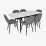 Set de sufragerie Eva DT 532R B + 6 YTC-064B BLU-14 (Dark grey)