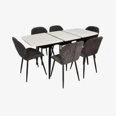 Set de sufragerie Eva DT 532R B + 6 YTC-064B UF885-15 (Dark grey)