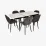 Set de sufragerie Eva DT 532R B + 6 YTC-064B UF885-15 (Dark grey)