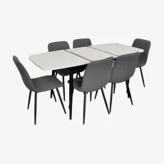 Set de sufragerie Eva DT 532R B + 6 YTC-078B BJORN-13 (Grey)