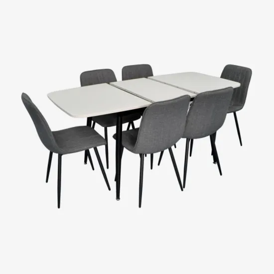 Set de sufragerie Eva DT 532R B + 6 YTC-078B BJORN-13 (Grey)