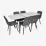 Set de sufragerie Eva DT 532R B + 6 YTC-078B BJORN-13 (Grey)
