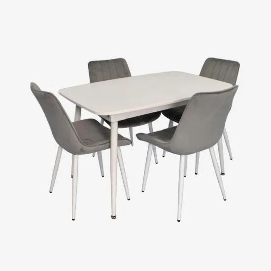Set de sufragerie Eva DT 532R Wh + 4 YTC-055Wh BLU-13 (Light grey)