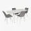 Set de sufragerie Eva DT 532R Wh + 4 YTC-055Wh BLU-13 (Light grey)