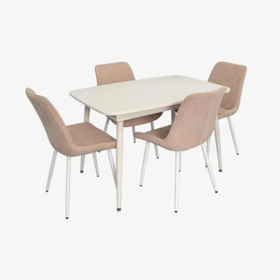 Set de sufragerie Eva DT 532R Wh + 4 YTC-055Wh UF885-03 (Light beige)