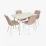 Set de sufragerie Eva DT 532R Wh + 4 YTC-055Wh UF885-03 (Light beige)