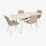 Set de sufragerie Eva DT 532R Wh + 4 YTC-055Wh UF885-03 (Light beige)