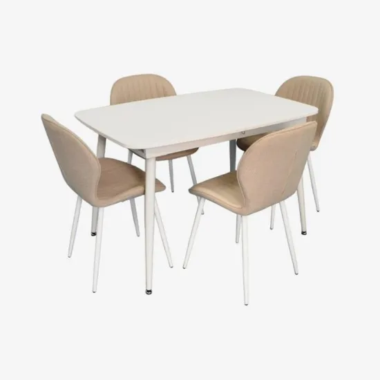 Set de sufragerie Eva DT 532R Wh + 4 YTC-064Wh BJORN-24 (Light beige)