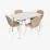 Set de sufragerie Eva DT 532R Wh + 4 YTC-064Wh BJORN-24 (Light beige)