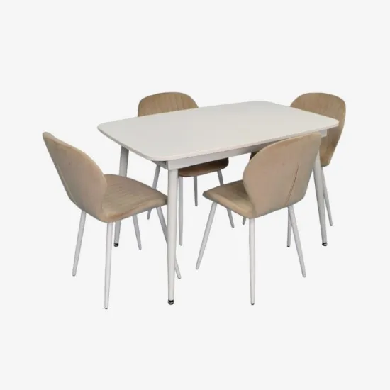 Set de sufragerie Eva DT 532R Wh + 4 YTC-064Wh UF910-01 (Light beige)