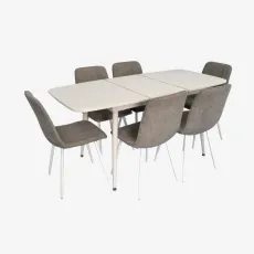 Set de sufragerie Eva DT 532R Wh + 6 YTC-078Wh UF885-14 (Grey)