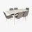 Set de sufragerie Eva DT 532R Wh + 6 YTC-078Wh UF885-14 (Grey)