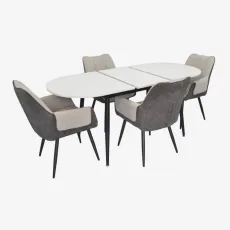 Set de sufragerie Eva DT 533R B + 4 QT-227B UF885-13 (Light grey) / UF885-15 (Dark grey)