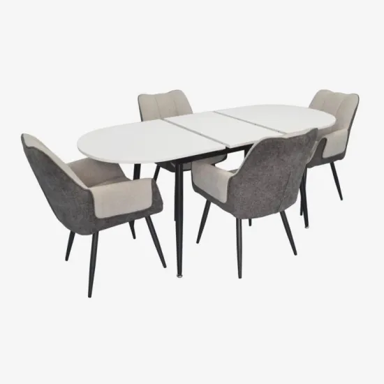 Set de sufragerie Eva DT 533R B + 4 QT-227B UF885-13 (Light grey) / UF885-15 (Dark grey)