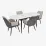 Set de sufragerie Eva DT 533R B + 4 QT-227B UF885-13 (Light grey) / UF885-15 (Dark grey)