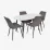 Set de sufragerie Eva DT 533R B + 4 YTC-055B UF885-15 (Dark grey)