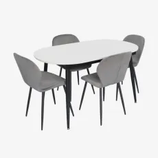 Set de sufragerie Eva DT 533R B + 4 YTC-064B BLU-14 (Dark grey)