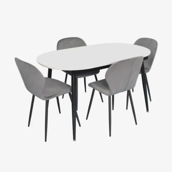 Set de sufragerie Eva DT 533R B + 4 YTC-064B BLU-14 (Dark grey)