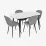 Set de sufragerie Eva DT 533R B + 4 YTC-064B BLU-14 (Dark grey)